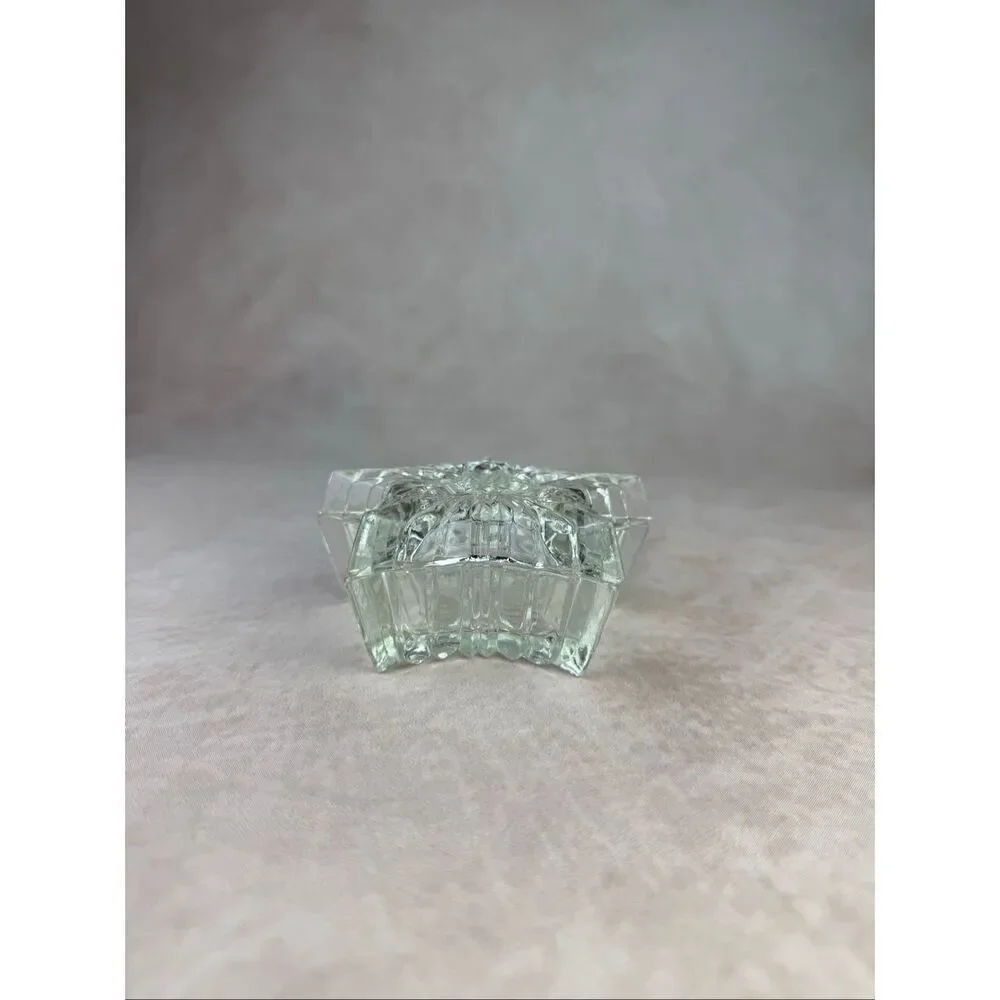 Vintage Clear Celestial Star Lidded Trinket Dish 90s